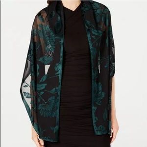 Inc Women’s Green/BLK Floral Evening Wrap/Shawl NW